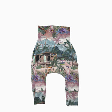 Pantalon en rayonne de bambou et coton 'palmiers' 6-12M