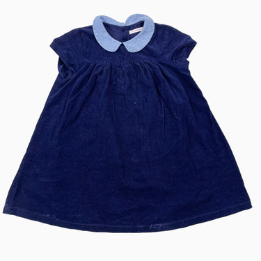 Robe marine en corduroy brossé et col claudine 4Y