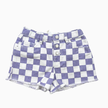 Short damier lilas en denim 3Y