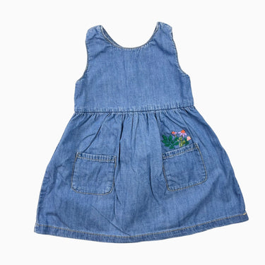 Robe en denim 'up-cycle' brodée à la main 3Y