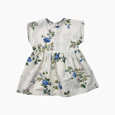 Robe crème en tissu revalorisé floral S (2-4Y)