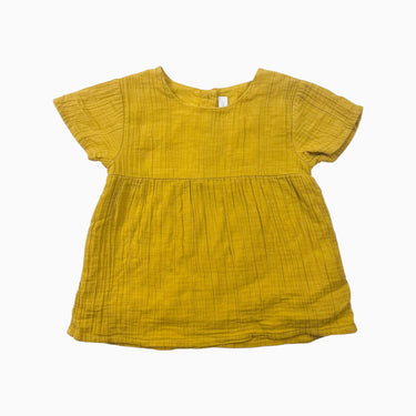 Blouse style tunique jaune en mousseline 18-24M