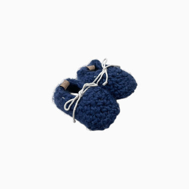 Pantoufles marine en tricot de laine 'loafers' 13.5CM 12-18M