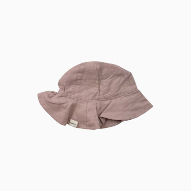 Chapeau soleil rose en coton et lin bio 0-3M