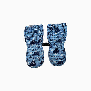 Mitaines bleues 'montagnes' doublées en polar 6-12M