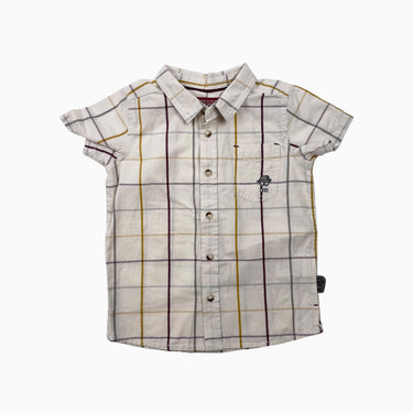 Chemise crème à carreaux 12-18M