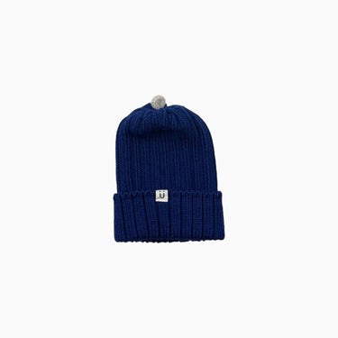 Tuque sorbet bleu capitaine en laine de mérinos S (6-12M)