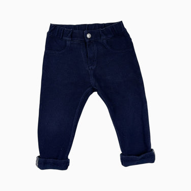 Pantalon marine en coton 'honeycomb' 12M