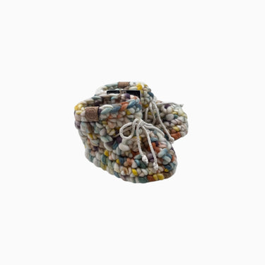 Pantoufles en tricot de laine 'rainbow' 12-18M