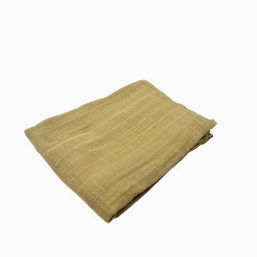 Couverture ocre en mousseline de coton bio 127x127CM