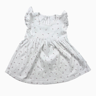 Robe blanche en coton fleurs roses 2Y