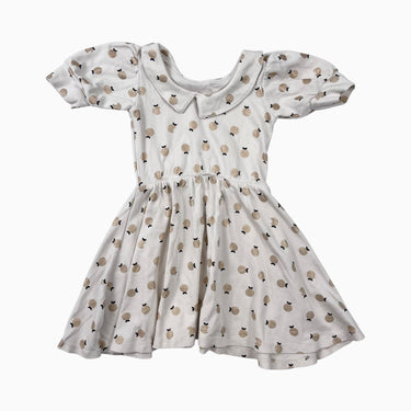Robe crème fruits scintillants en coton 6-12M