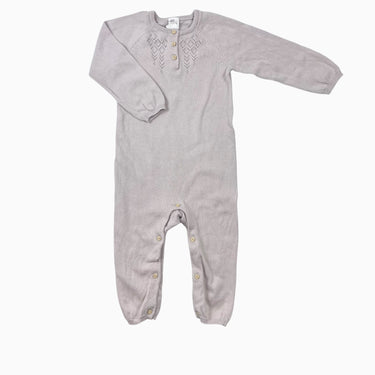 Combi gris-lilas en tricot de coton 12-18M