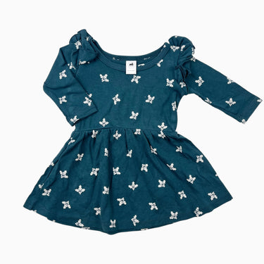 Robe verte 'feuille de gui' 0-6M