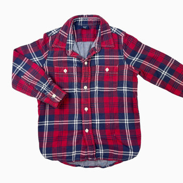 Chemise rouge en flanelle à carreaux XS (4-5Y)