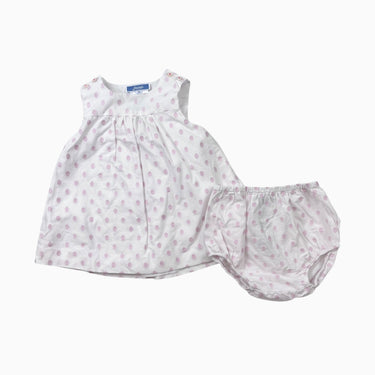 Robe avec bloomer blanc à pois roses en coton 3M