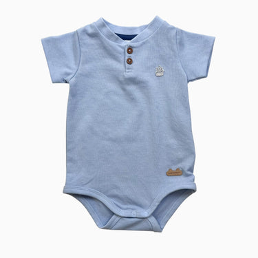 Cache-couche bleu en coton piqué 6-9M