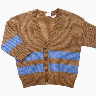 Cardigan à rayures bleues et noisette 12-18M