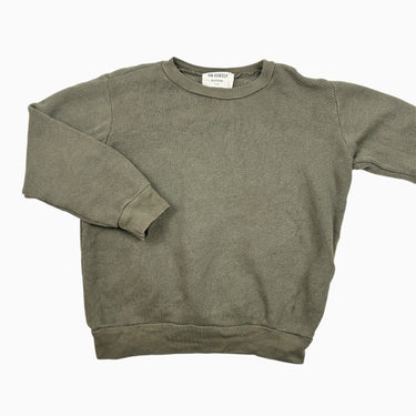 Pull olive en coton bio texturé 6Y