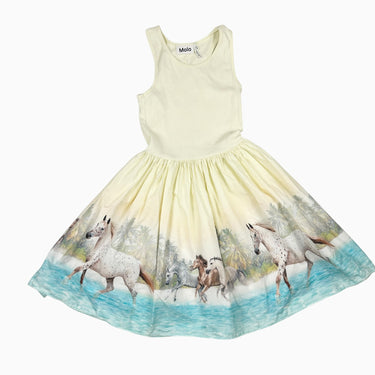 Robe jaune chevaux 134-140CM 9-10Y