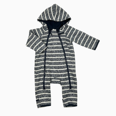 Combi grise rayée en tricot 1-2M