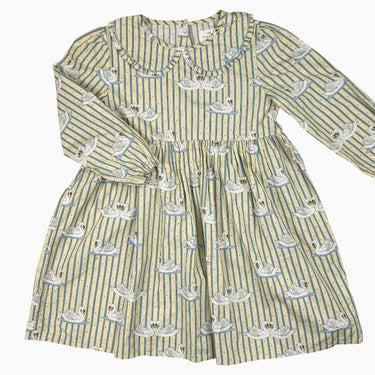 Robe à rayures cygnes 7-8Y
