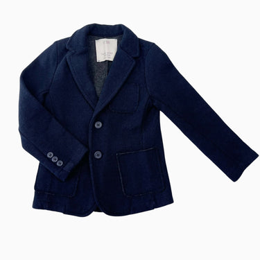 Blazer marine en tricot de lainages mélangées 5-6Y