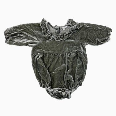 Combi style barboteuse en velours gris 18M