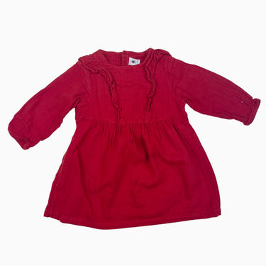 Robe rouge en mousseline de coton 24M