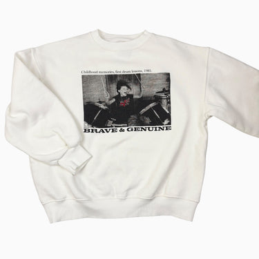 Pull blanc en coton ouaté 11-12Y