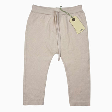 Pantalon écru en fin tricot de coton bio 18M
