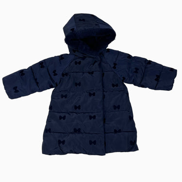 Manteau en polyester bleu marine a imprimé noeuds 24M