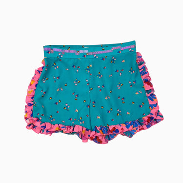 Short teal en poly à volants 8Y