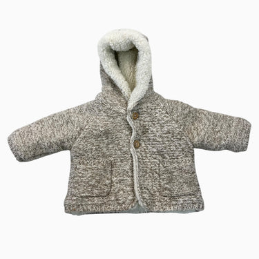 Veste extérieur en tricot doublé en peluche 1-3M
