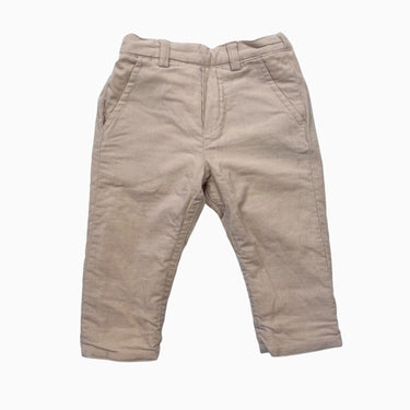 Pantalon réversible rose pâle et sable en corduroy brossé 6M