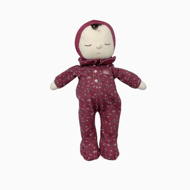 Poupée 'Dozy Dinkums' en pyjama framboise à imprimé floral 38cm