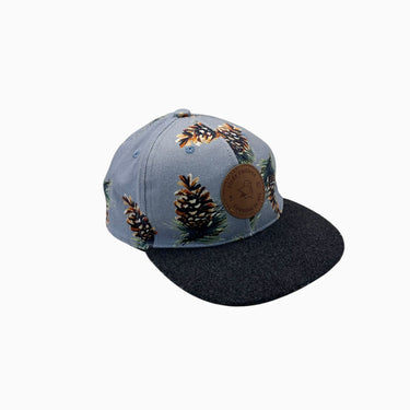 Casquette en canvas de coton à imprimé pomme de pins avec visière en lainage 6-10Y