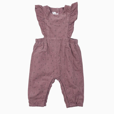 Salopette vieux rose en fin corduroy 3-6M