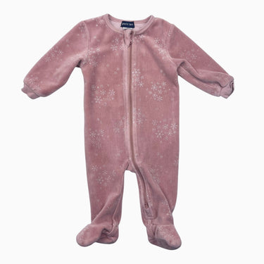 Pyjama rose en velours à imprimé flocon 6M