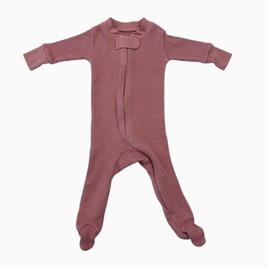 Pyjama rose blush en coton gaufré 0-3M