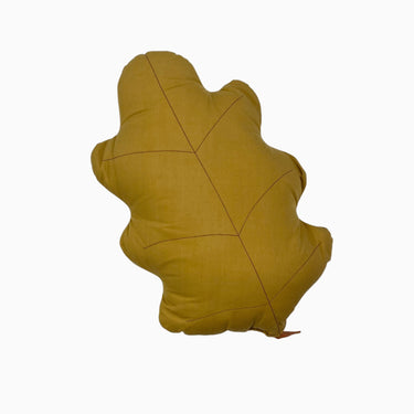 Coussin feuille ocre