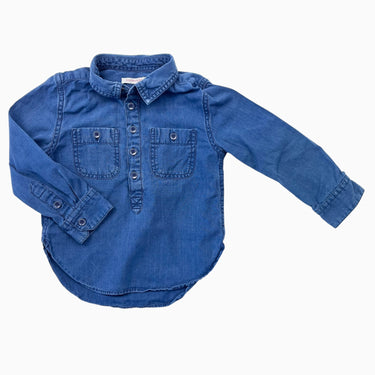 Chemise bleu capitaine en coton avec boutons 3Y