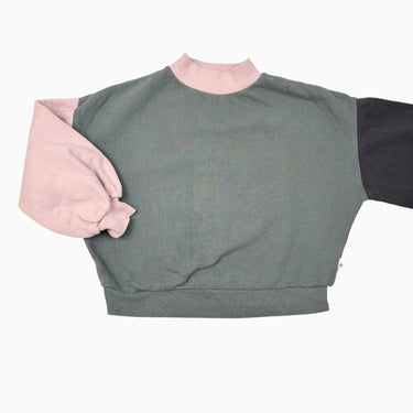 Pull kaki et rose en coton ouaté 10Y