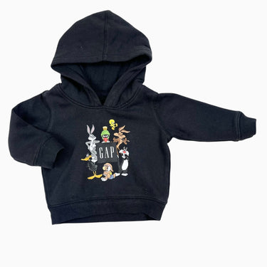 Pull à capuchon noir 'Looney Tunes' 12-18M