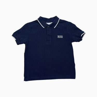 T-shirt à col polo marine en coton piqué 4Y