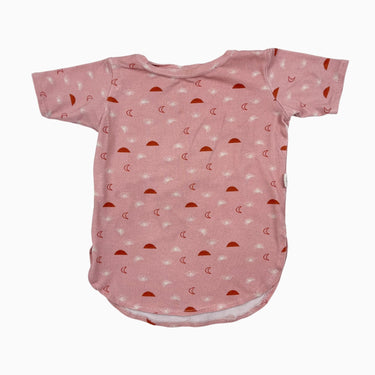 T-shirt rose en rayonne de bambou et coton bio extensible 1-3Y