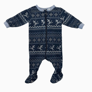 Pyjama marine en coton à imprimé skieurs 3M