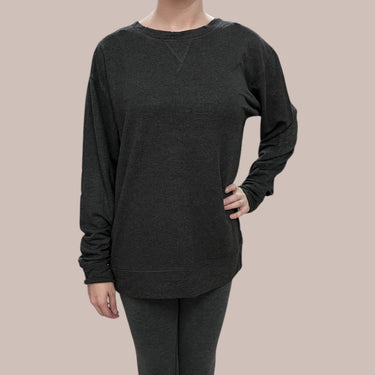 Pull charcoal chiné en rayonne et spandex pour femmes XS