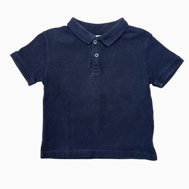 Polo en coton piqué bleu marine 12-18M