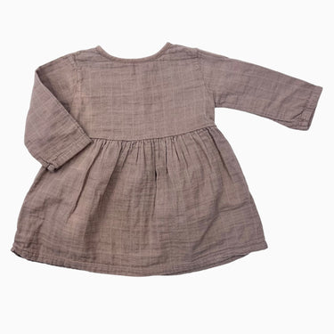 Robe portobello en mousseline de coton bio 6-12M